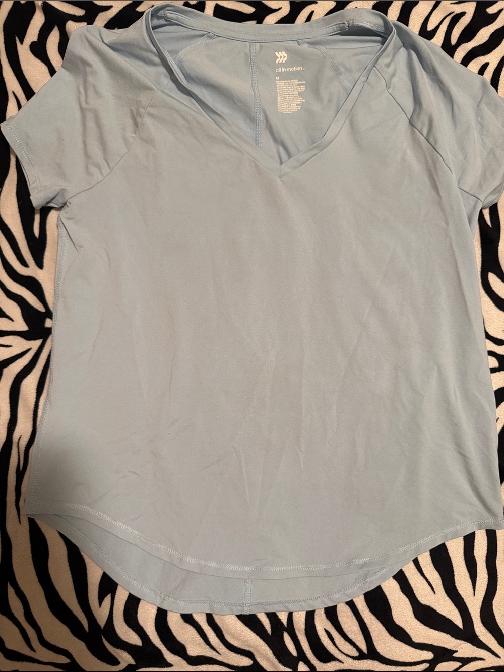 all in motion Light Blue V-Neck Short Sleeve Tee